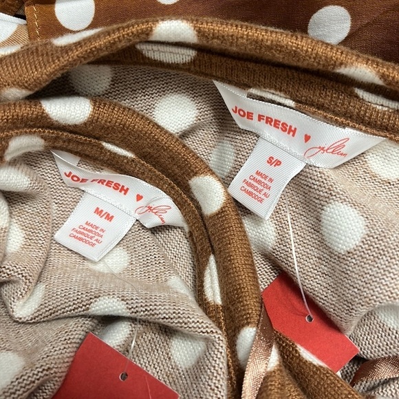 JOE Fresh X Jillian Harris Peplum Polka Dot Sweatshirt New With Tags - Picture 2 of 3